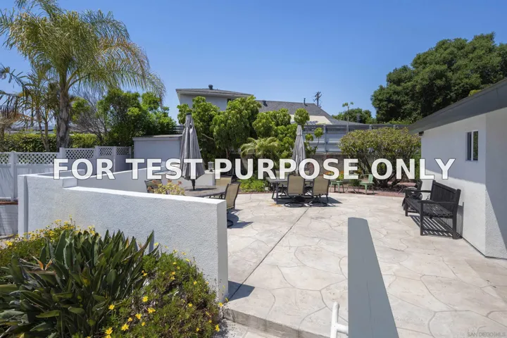 Demo/Test Data 4780 Orten Street, San Diego, Ca 92117