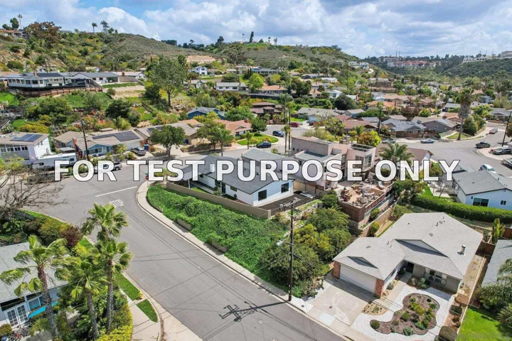 Demo/Test Data 4911 Sparks Ave, San Diego, Ca 92110