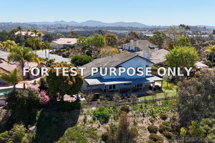 Demo/Test Data 1597 Parkview Dr, Vista, Ca 92081