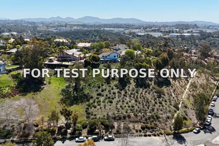 Demo/Test Data 1597 Parkview Dr, Vista, Ca 92081