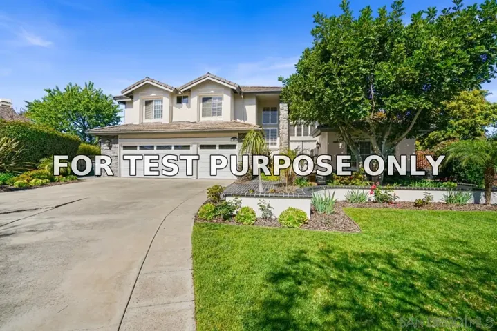 Demo/Test Data 1597 Parkview Dr, Vista, Ca 92081