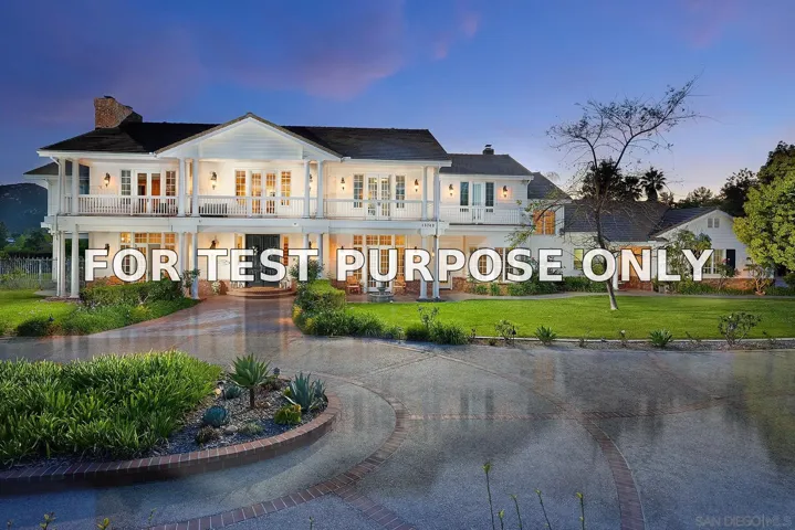 Demo/Test Data 13742 Paseo Valle Alto, Poway, Ca 92064