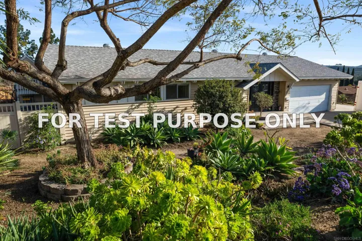 Demo/Test Data 12521 Mcferon Road, Poway, Ca 92064