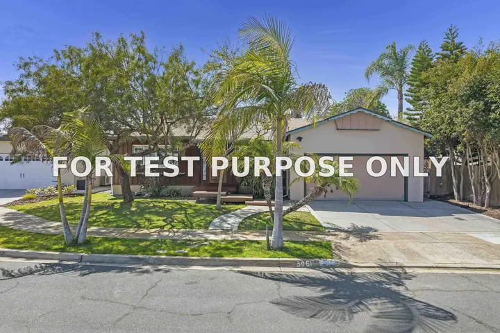Demo/Test Data 3061 Dow Pl, San Diego, Ca 92117