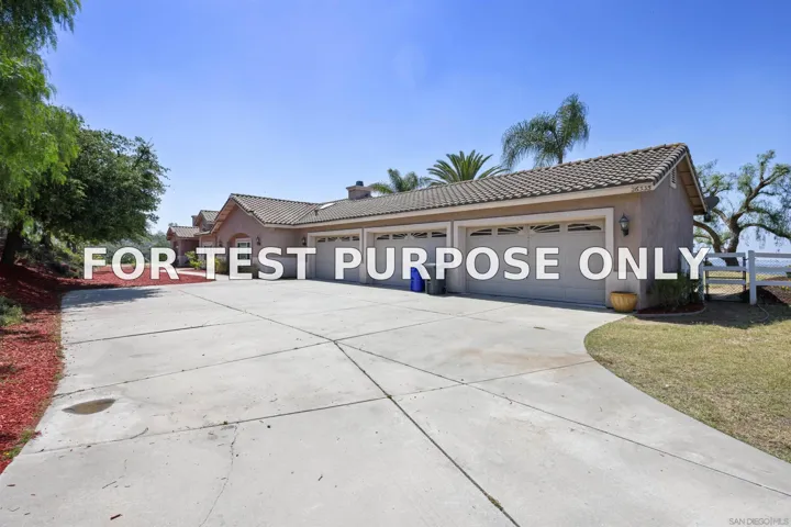 Demo/Test Data 26335 Englemann Rd., Valley Center, CA 92082