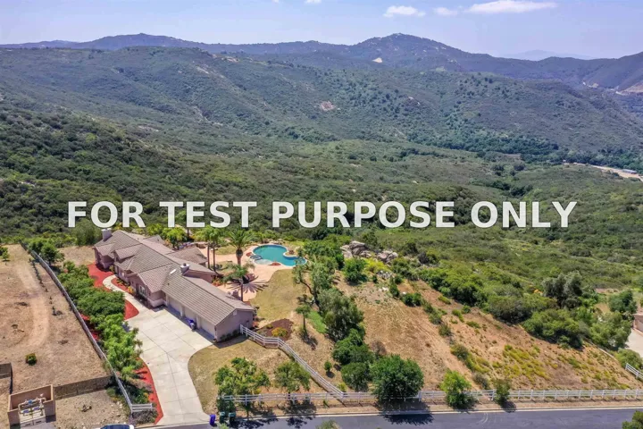 Demo/Test Data 26335 Englemann Rd., Valley Center, CA 92082