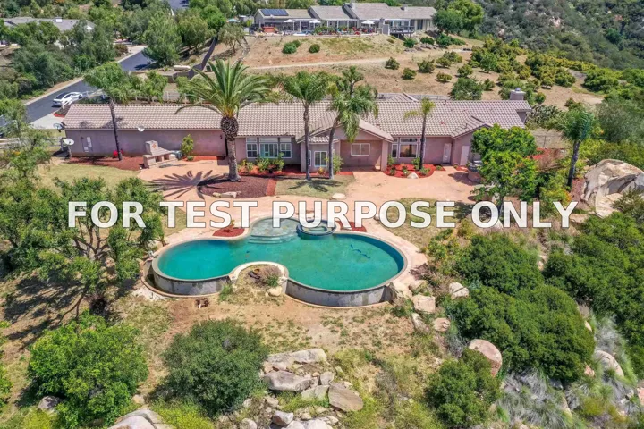 Demo/Test Data 26335 Englemann Rd., Valley Center, CA 92082