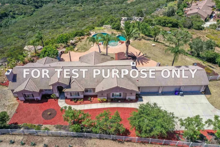 Demo/Test Data 26335 Englemann Rd., Valley Center, CA 92082