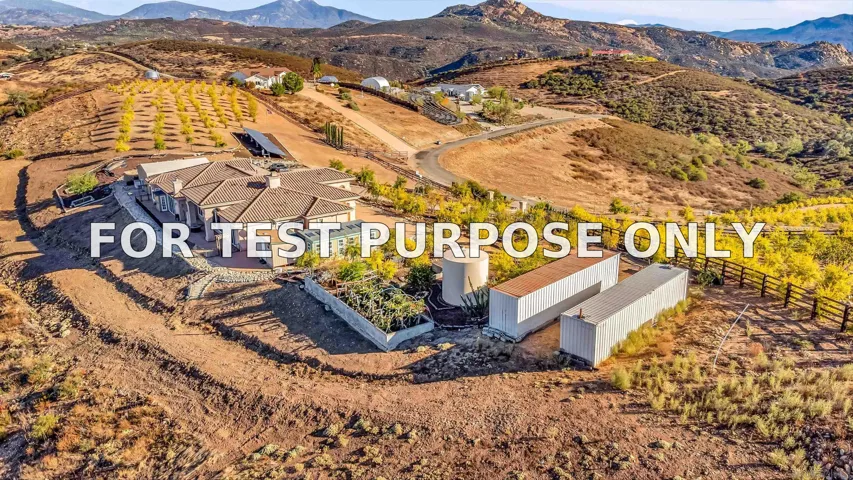 Demo/Test Data 24848 Starlight Mountain Rd, Ramona, CA 92065