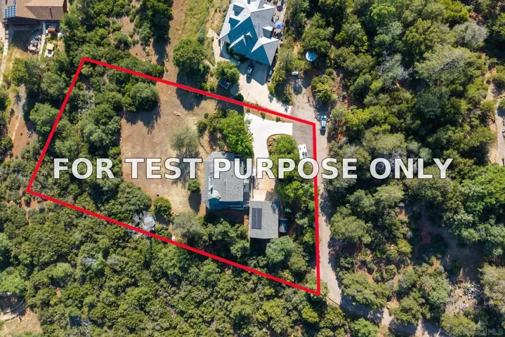 Demo/Test Data 4819 Pine Ridge Ave, Julian, CA 92036