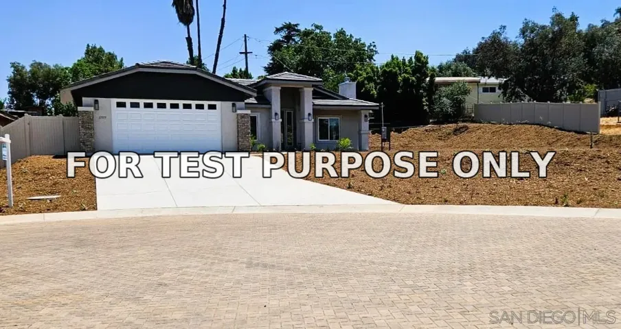 Demo/Test Data 11977 Raceway Lane, Lakeside, CA 92040