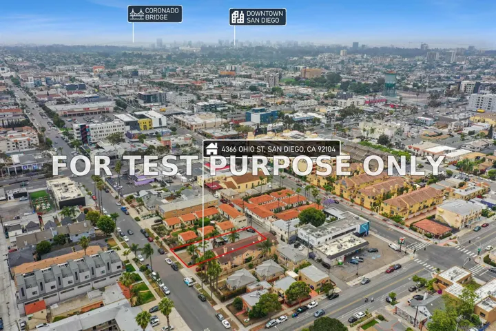 Demo/Test Data 4366 Ohio St, San Diego, CA 92104