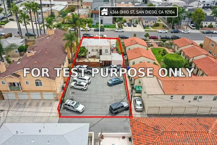 Demo/Test Data 4366 Ohio St, San Diego, CA 92104