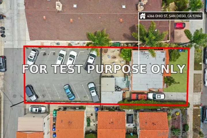 Demo/Test Data 4366 Ohio St, San Diego, CA 92104