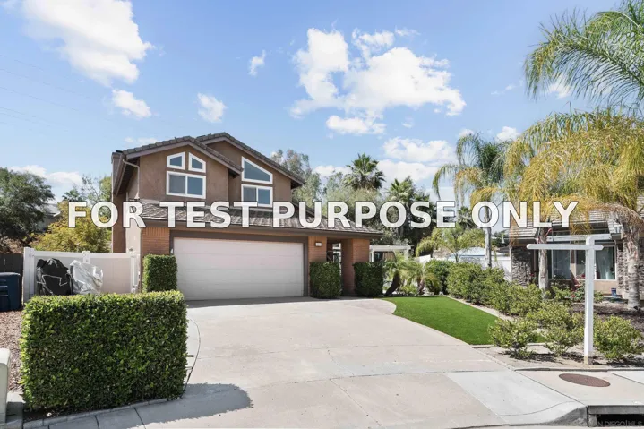 Demo/Test Data 8885 Burkshire Pl, Lakeside, CA 92040