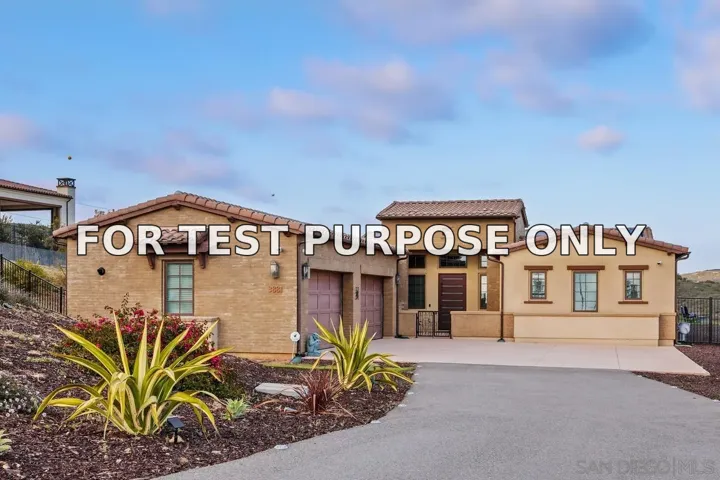 Demo/Test Data 3881 Rancho Summit Dr, Encinitas, CA 92024