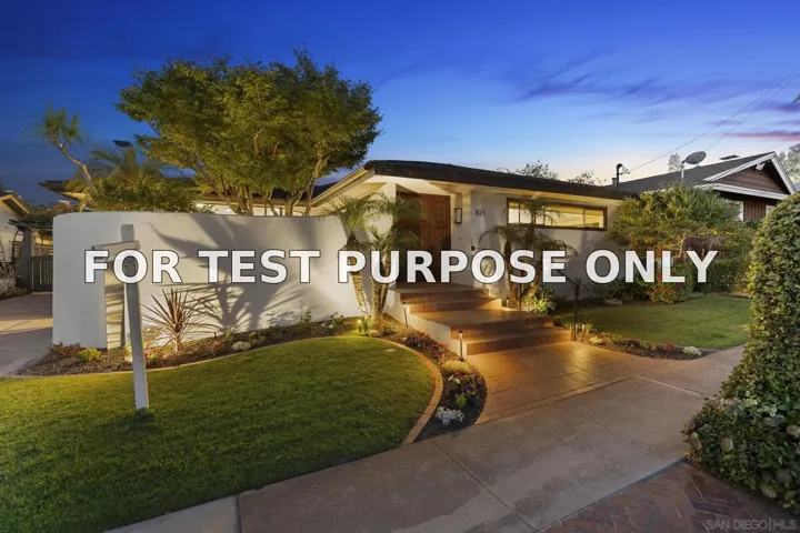 Demo/Test Data 821 Moana, San Diego, CA 92106