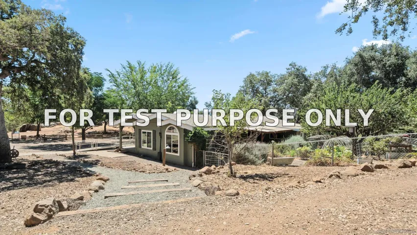 Demo/Test Data 25218 Black Canyon Rd, Santa Ysabel, CA 92070