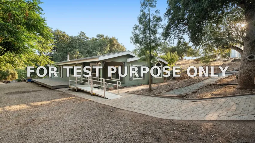 Demo/Test Data 25218 Black Canyon Rd, Santa Ysabel, CA 92070