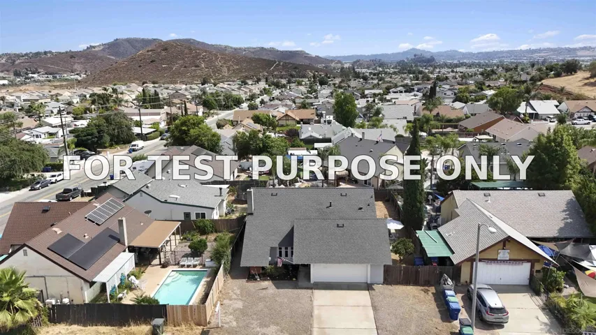 Demo/Test Data 10945 El Nopal, Lakeside, CA 92040