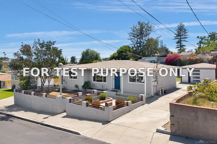 Demo/Test Data 4542 Toni Lane, La Mesa, CA 91942