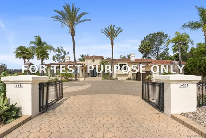 Demo/Test Data 16534 La Gracia, Rancho Santa Fe, CA 92067