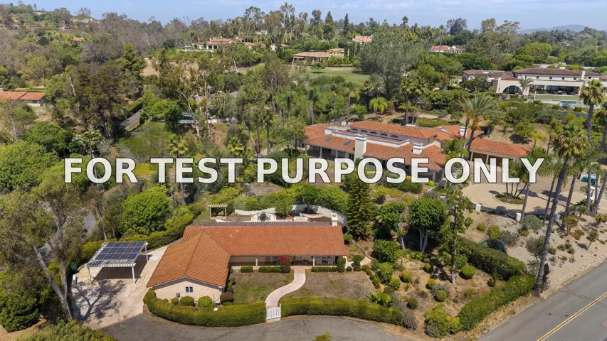Demo/Test Data 16534 La Gracia, Rancho Santa Fe, CA 92067