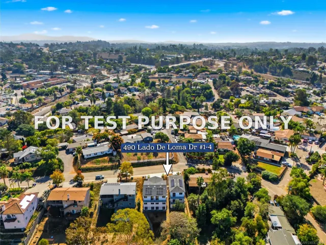 Demo/Test Data 490 Lado De Loma Dr #1-4, Vista, CA 92083