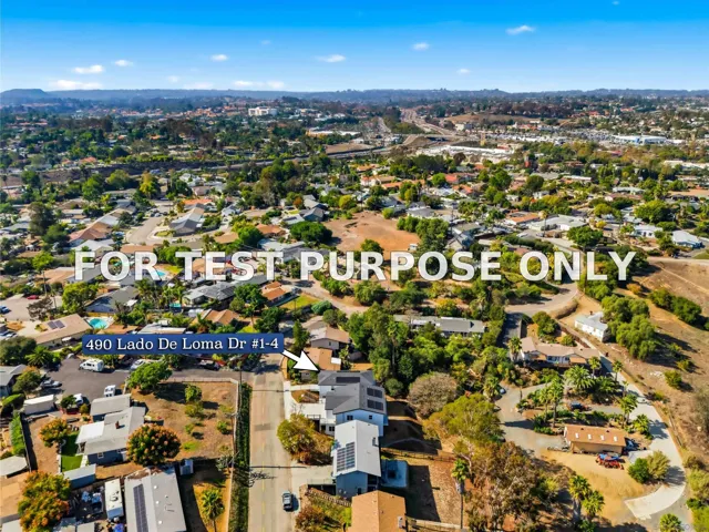 Demo/Test Data 490 Lado De Loma Dr #1-4, Vista, CA 92083
