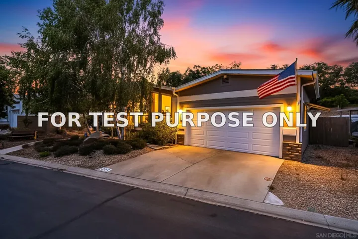 Demo/Test Data 18218 Paradise Mountain Rd Unit Spc 201, Valley Center, CA 92082