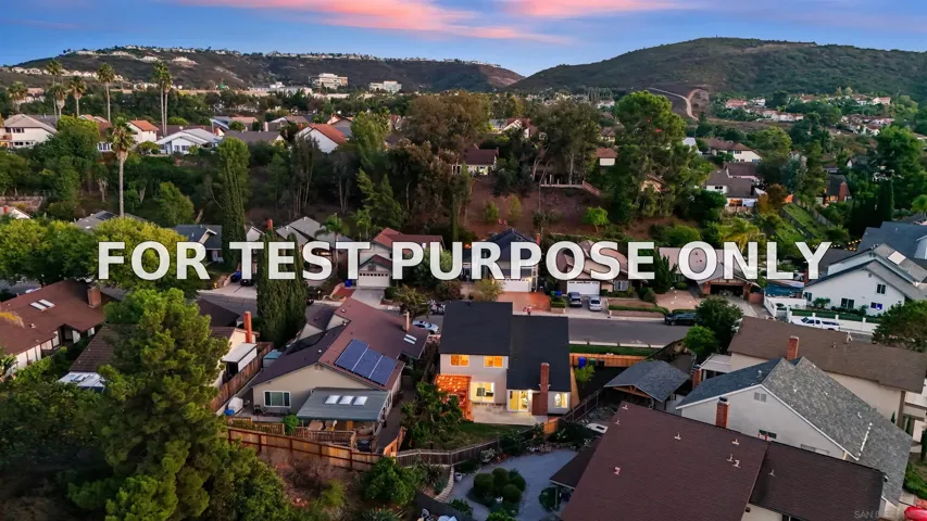 Demo/Test Data 9562 Benavente St, San Diego, CA 92129