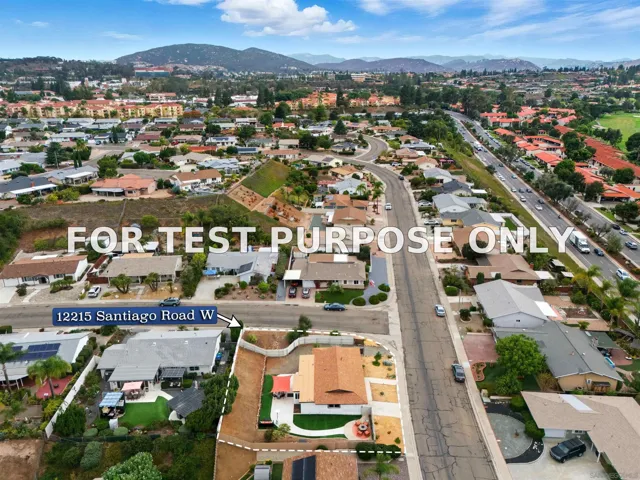 Demo/Test Data 12215 Santiago Road West Unit Santiago, San Diego, CA 92128