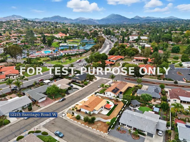 Demo/Test Data 12215 Santiago Road West Unit Santiago, San Diego, CA 92128
