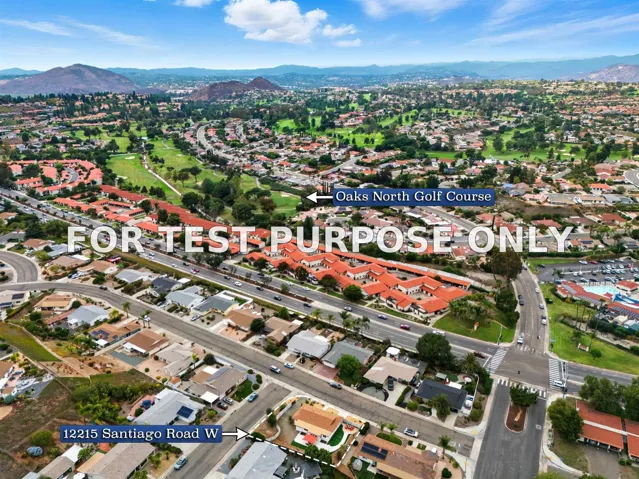 Demo/Test Data 12215 Santiago Road West Unit Santiago, San Diego, CA 92128