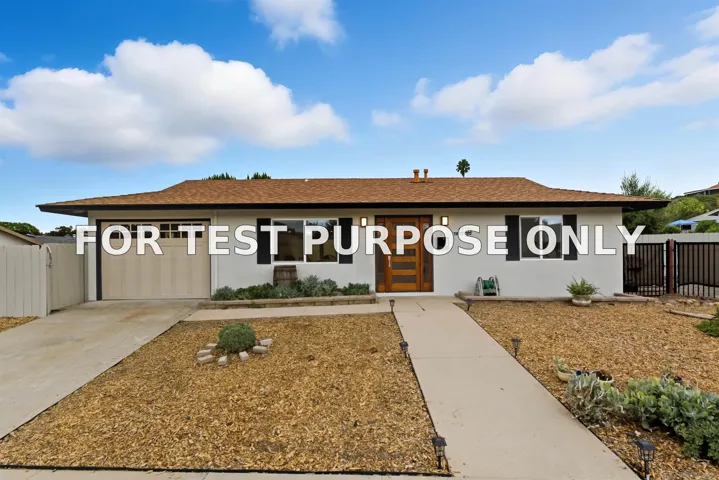 Demo/Test Data 12215 Santiago Road West Unit Santiago, San Diego, CA 92128