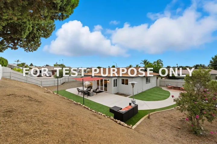 Demo/Test Data 12215 Santiago Road West Unit Santiago, San Diego, CA 92128