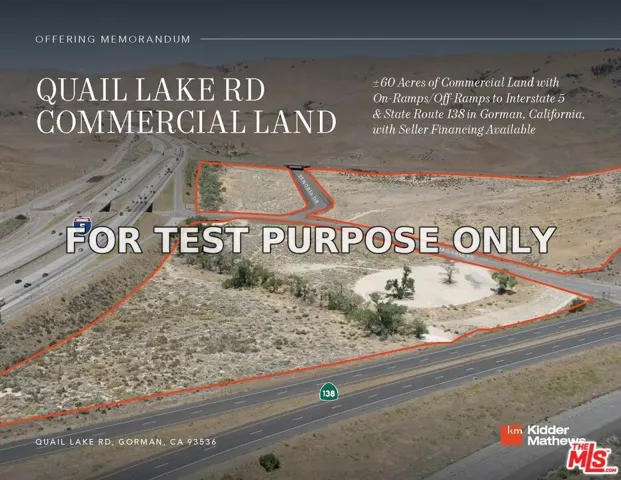 Demo/Test Data 88 Quail Lake Rd, Gorman, CA 93536