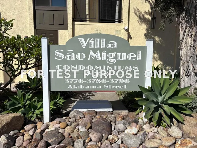 Demo/Test Data 3796 Alabama St Unit A118, San Diego, CA 92104