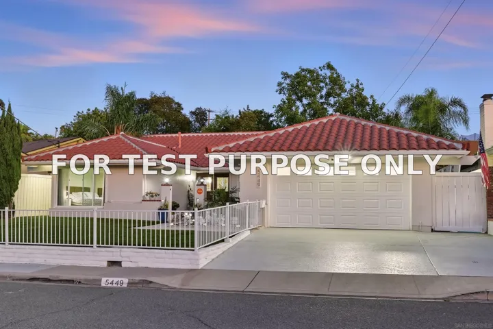 Demo/Test Data 5449 Chaparajos Ct, San Diego, CA 92120