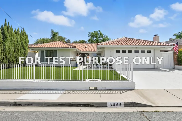 Demo/Test Data 5449 Chaparajos Ct, San Diego, CA 92120