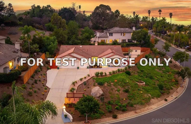 Demo/Test Data 1935 Cresthaven Dr, Vista, CA 92084