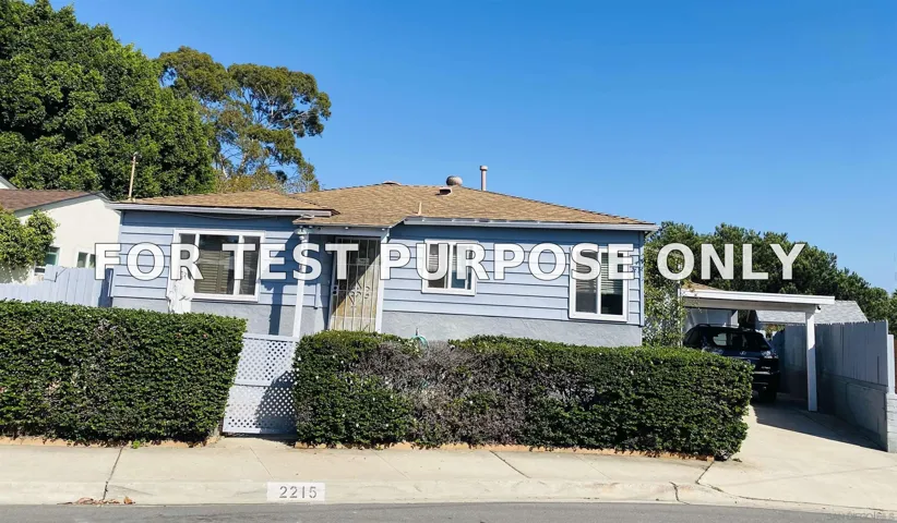 Demo/Test Data 2215 Susan Pl, San Diego, CA 92105