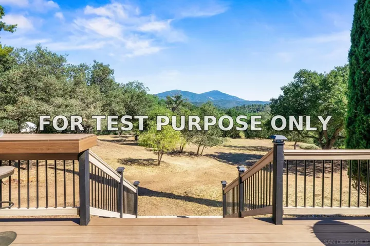 Demo/Test Data 4651 Eagle Peak Rd, Julian, CA 92036