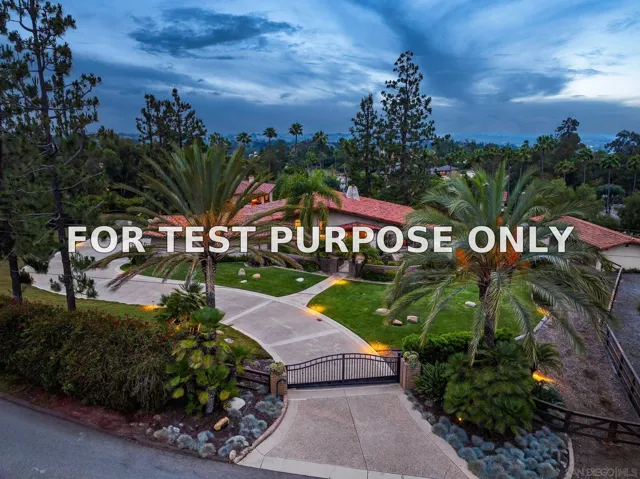 Demo/Test Data 16822 Zumaque St, Rancho Santa Fe, CA 92067