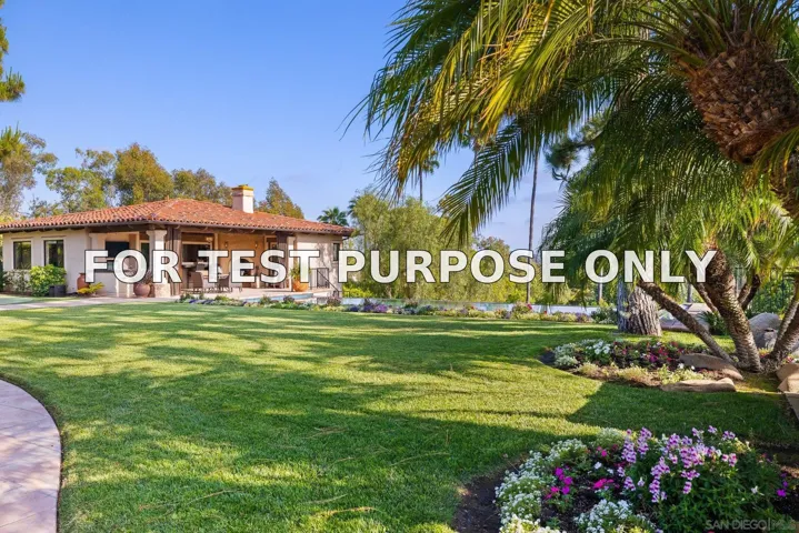 Demo/Test Data 16822 Zumaque St, Rancho Santa Fe, CA 92067