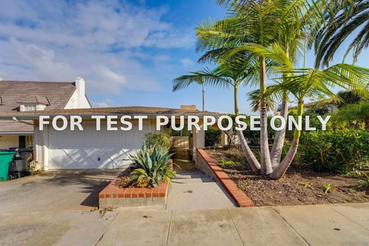 Demo/Test Data 3985 La Cresta Drive, SAN DIEGO, CA 92107