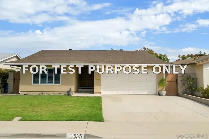 Demo/Test Data 1535 Oakden, San Diego, CA 92154