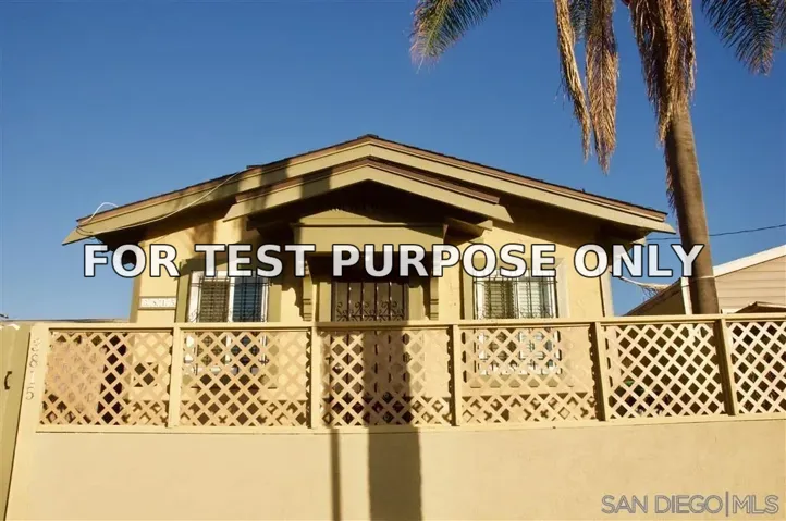 Demo/Test Data 3815 42nd St, San Diego, CA 92105