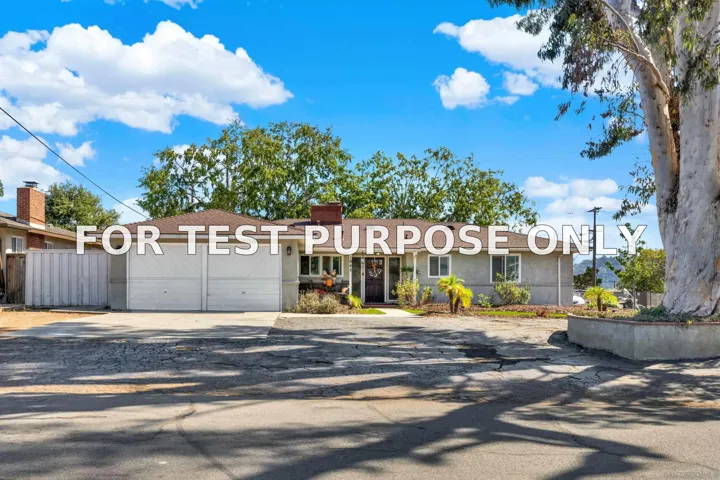 Demo/Test Data 1945 Wedgemere Road, El Cajon, CA 92020