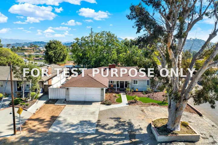 Demo/Test Data 1945 Wedgemere Road, El Cajon, CA 92020